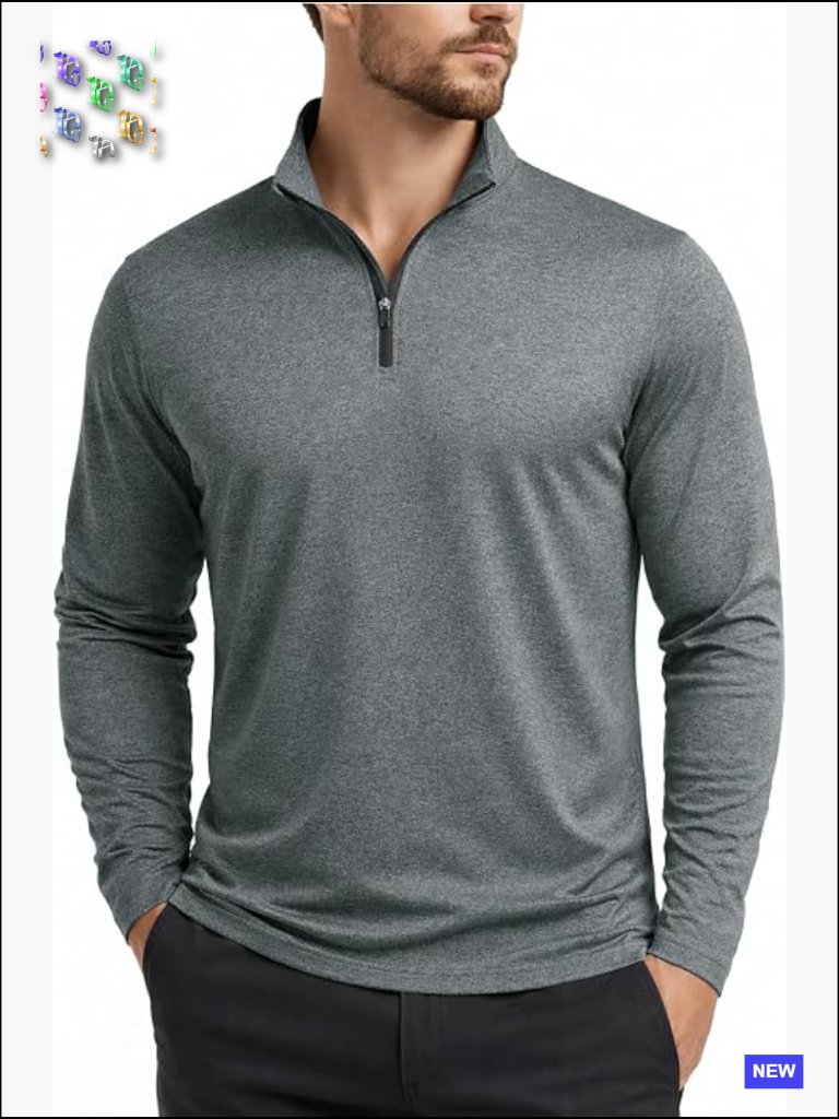 Quarter Zip Pullover Fleece Lined Long Sleeve Golf Shirts Midweight Sweatshirt